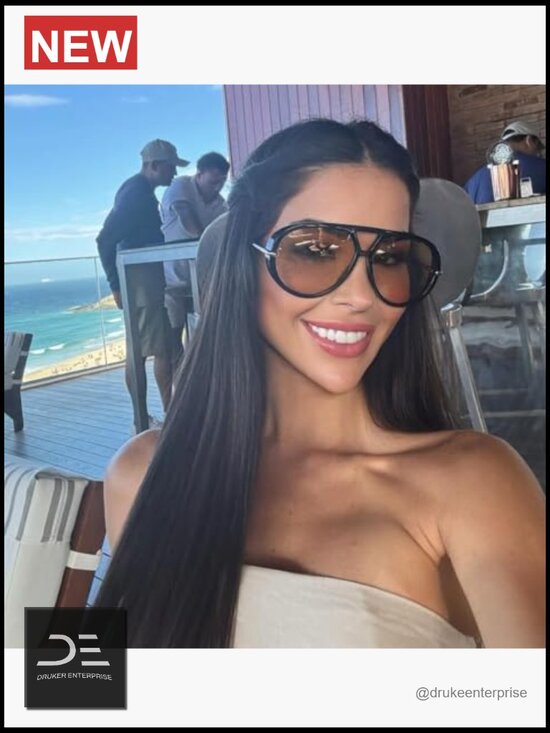 Retro Gold Oversized Aviator Sunglasses Metal Frame UV Protection main image 5
